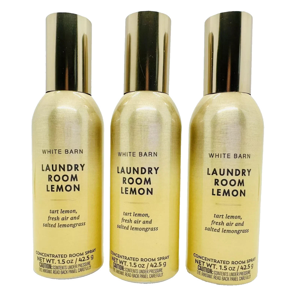 3x Bath and & Body Works LAUNDRY ROOM LEMON Concentrated Room Spray 1.5 oz each